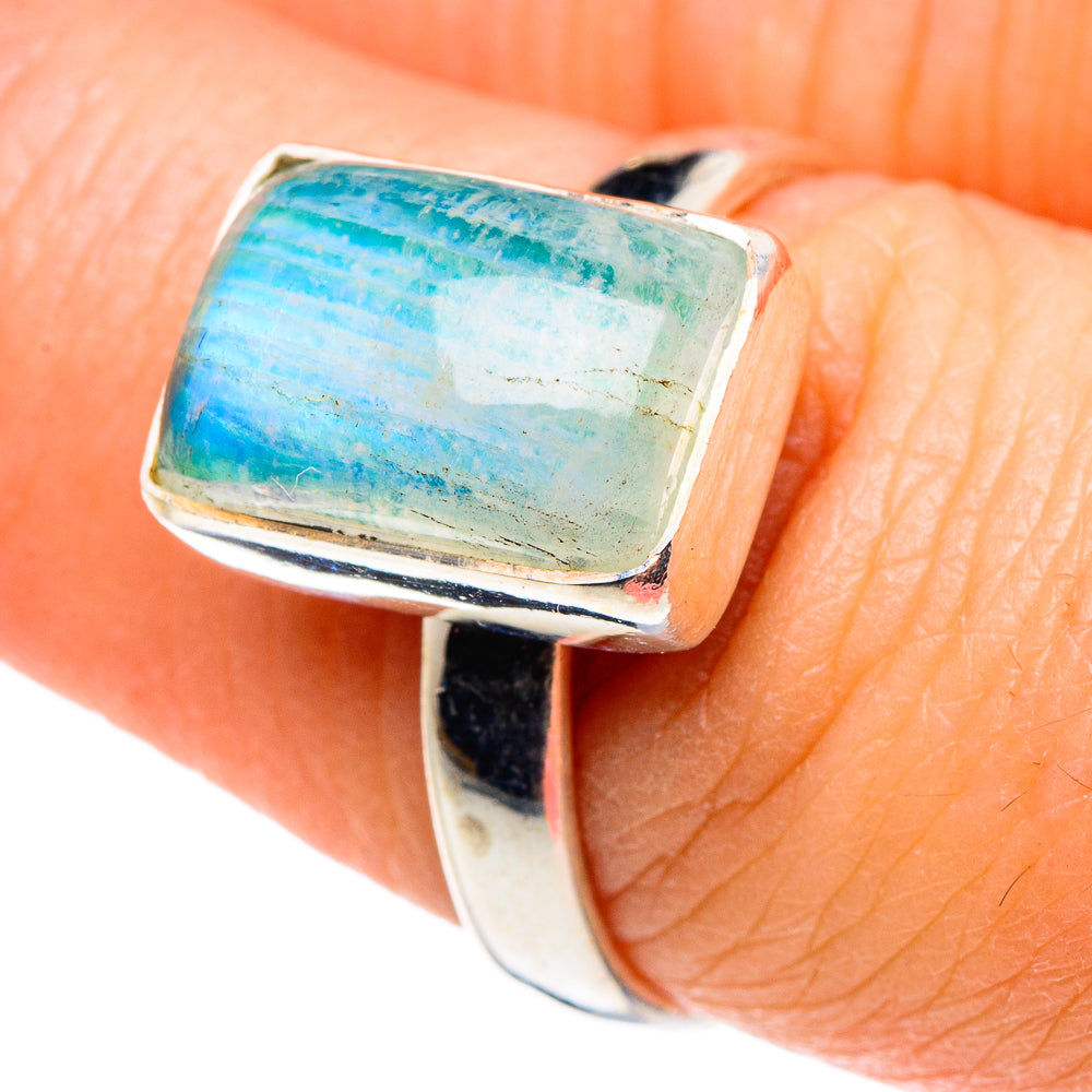 Rainbow Moonstone Rings handcrafted by Ana Silver Co - RING89148