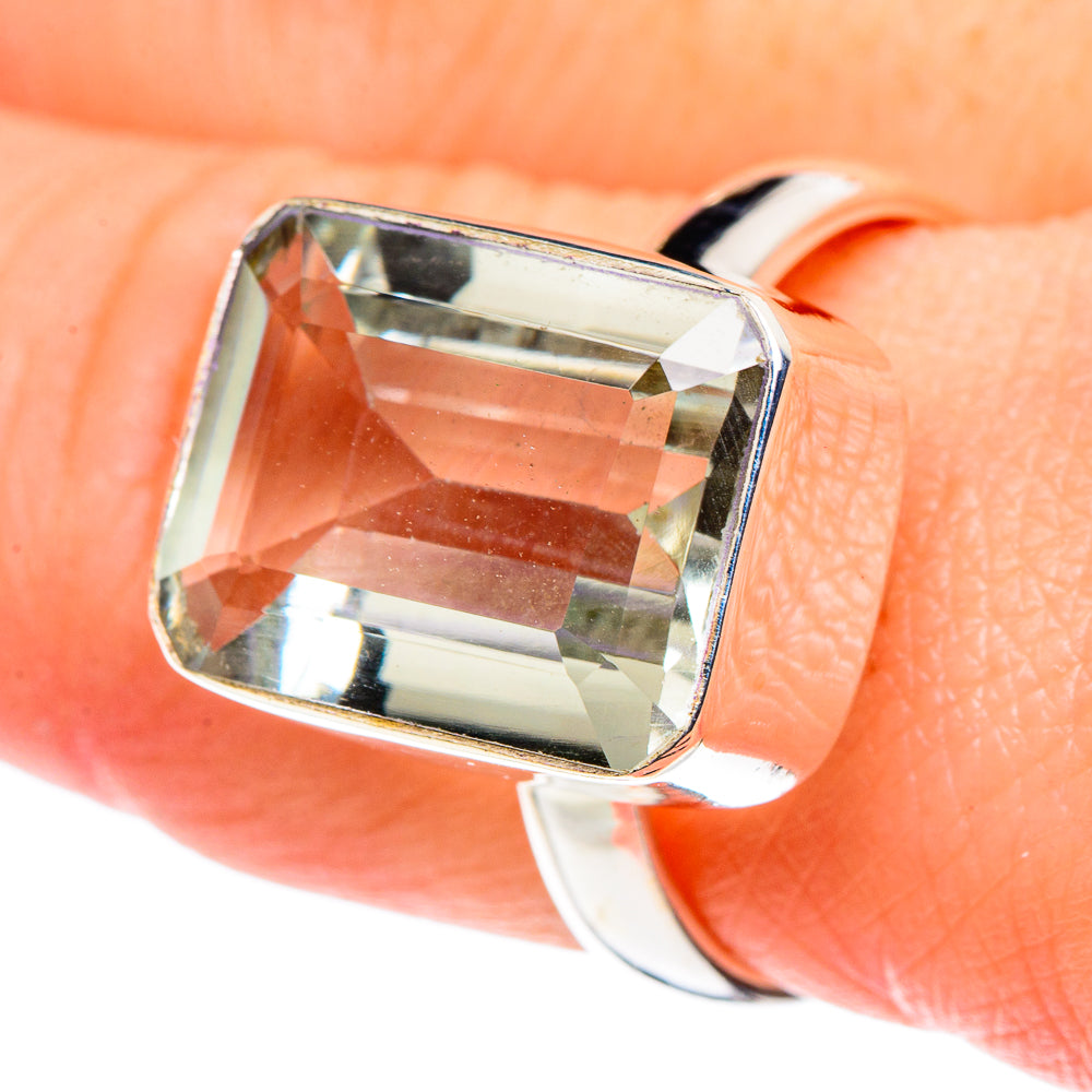 Green Amethyst Rings handcrafted by Ana Silver Co - RING89149