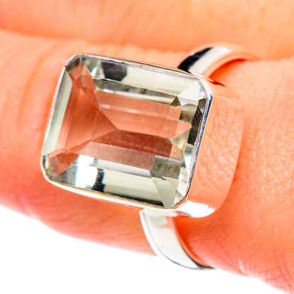 Green Amethyst Rings handcrafted by Ana Silver Co - RING89149