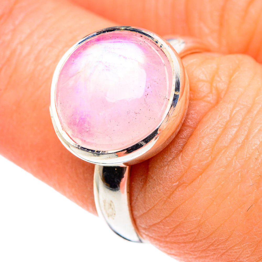Pink Moonstone Rings handcrafted by Ana Silver Co - RING89157