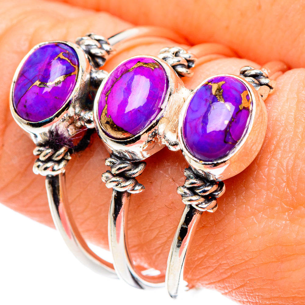 Purple Copper Composite Turquoise Rings handcrafted by Ana Silver Co - RING89160