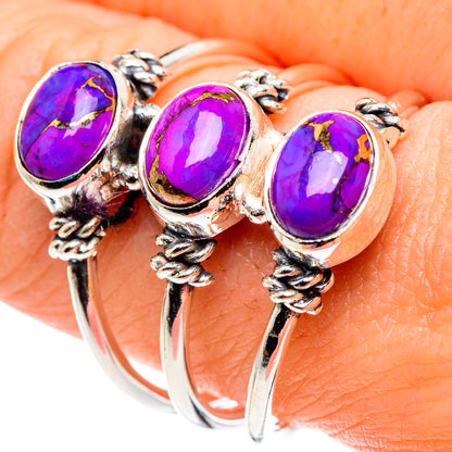 Purple Copper Composite Turquoise Rings handcrafted by Ana Silver Co - RING89160