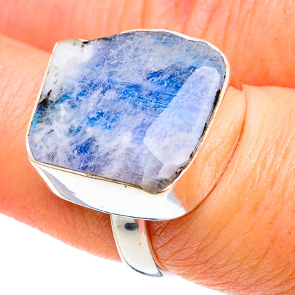 Rainbow Moonstone Rings handcrafted by Ana Silver Co - RING89165