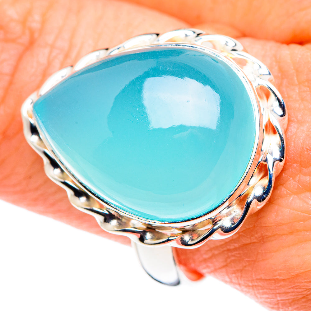 Aqua Chalcedony Rings handcrafted by Ana Silver Co - RING89173