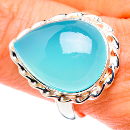 Aqua Chalcedony Rings handcrafted by Ana Silver Co - RING89173