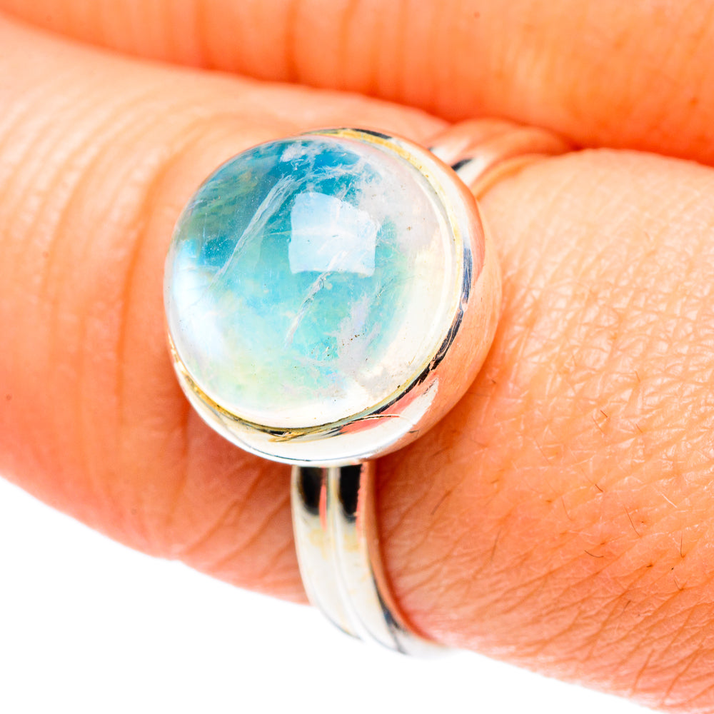 Rainbow Moonstone Rings handcrafted by Ana Silver Co - RING89178