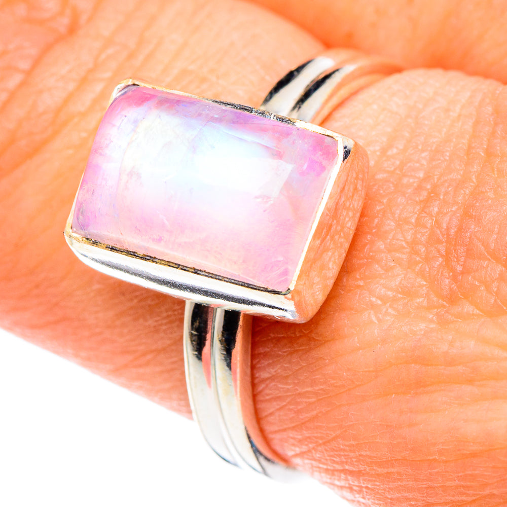 Pink Moonstone Rings handcrafted by Ana Silver Co - RING89187