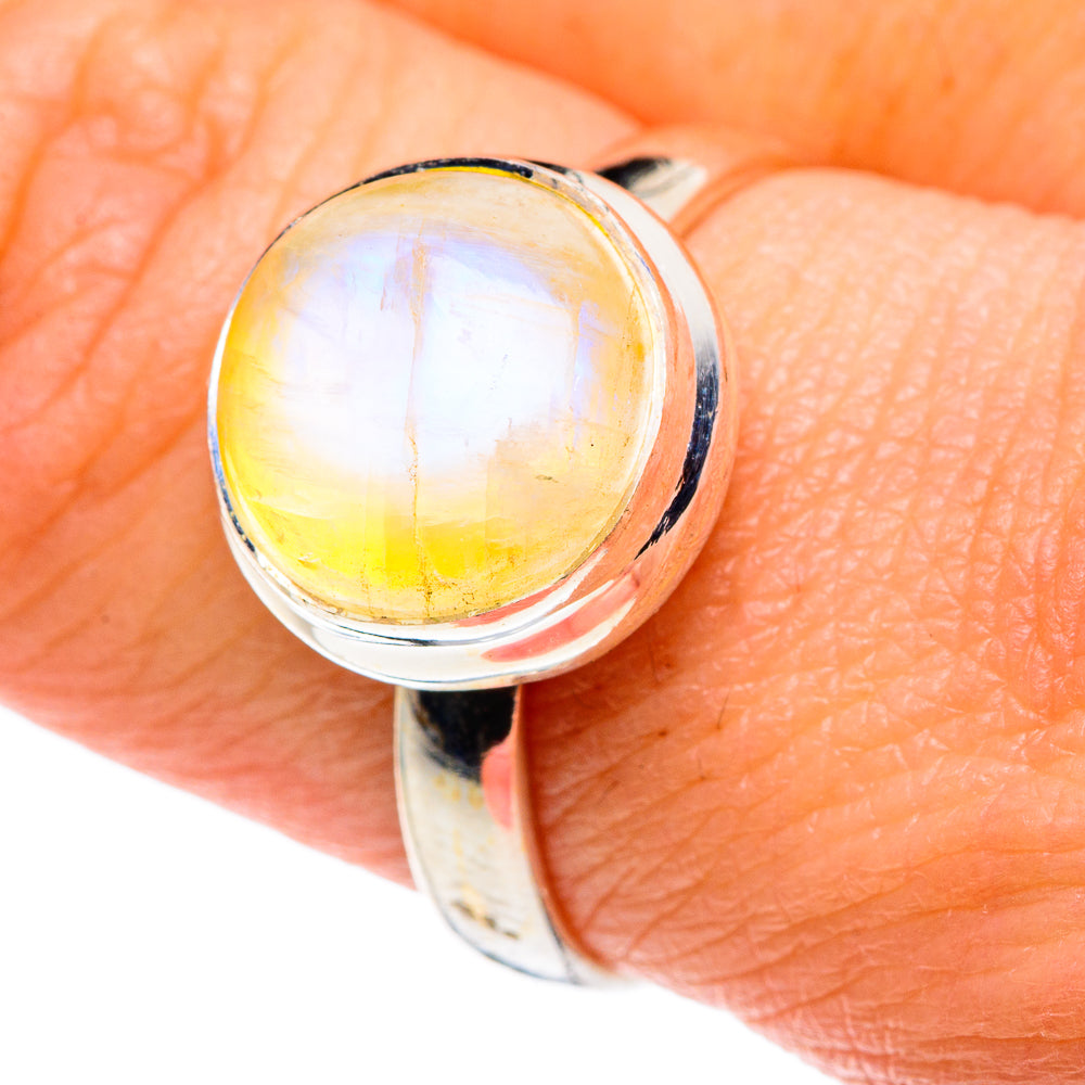 Yellow Moonstone Rings handcrafted by Ana Silver Co - RING89198
