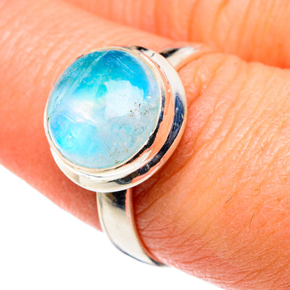 Rainbow Moonstone Rings handcrafted by Ana Silver Co - RING89208