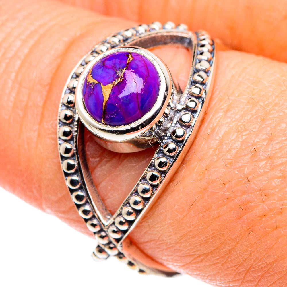 Purple Copper Composite Turquoise Rings handcrafted by Ana Silver Co - RING89219