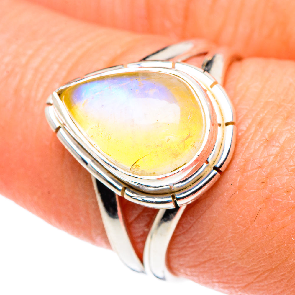 Yellow Moonstone Rings handcrafted by Ana Silver Co - RING89227