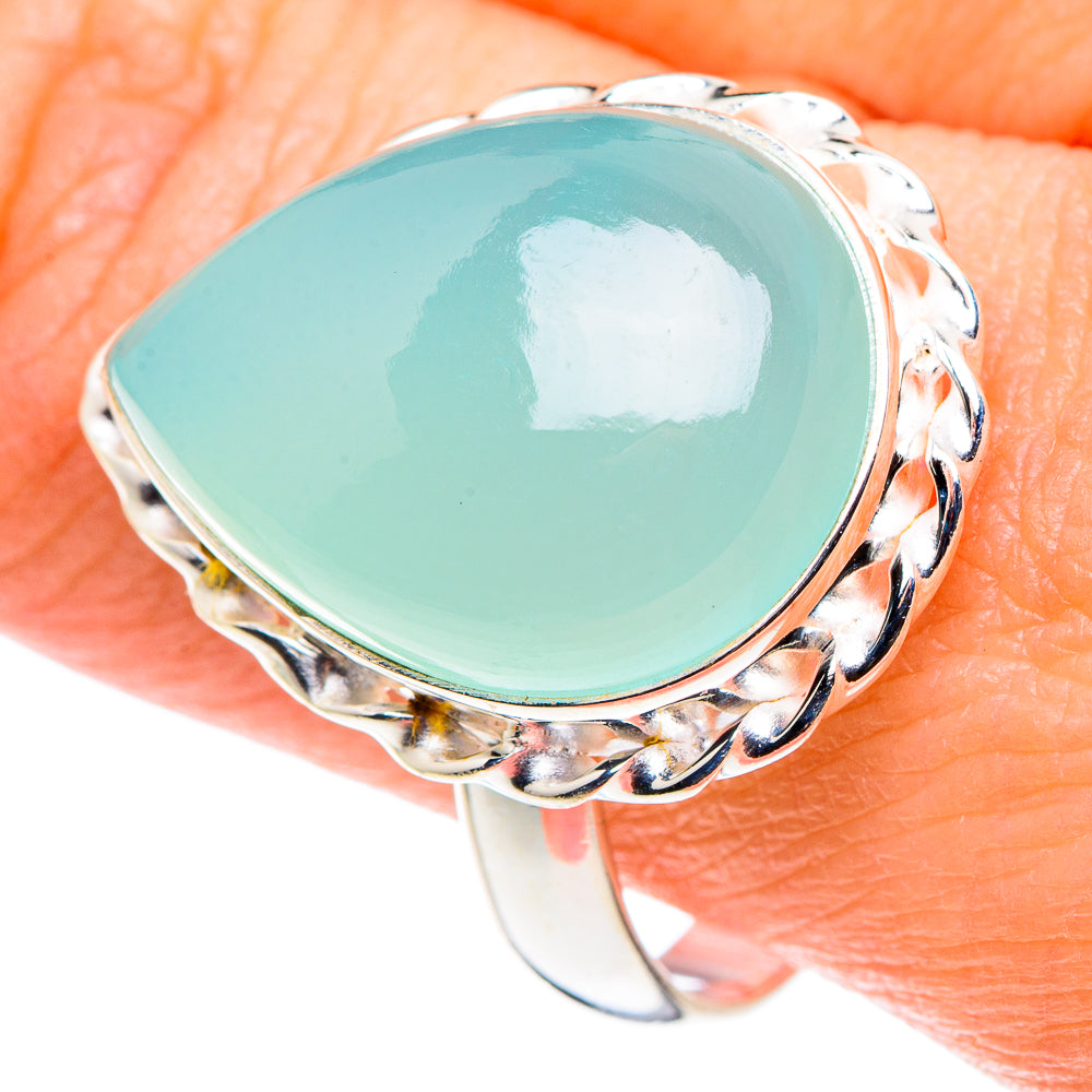 Aqua Chalcedony Rings handcrafted by Ana Silver Co - RING89229