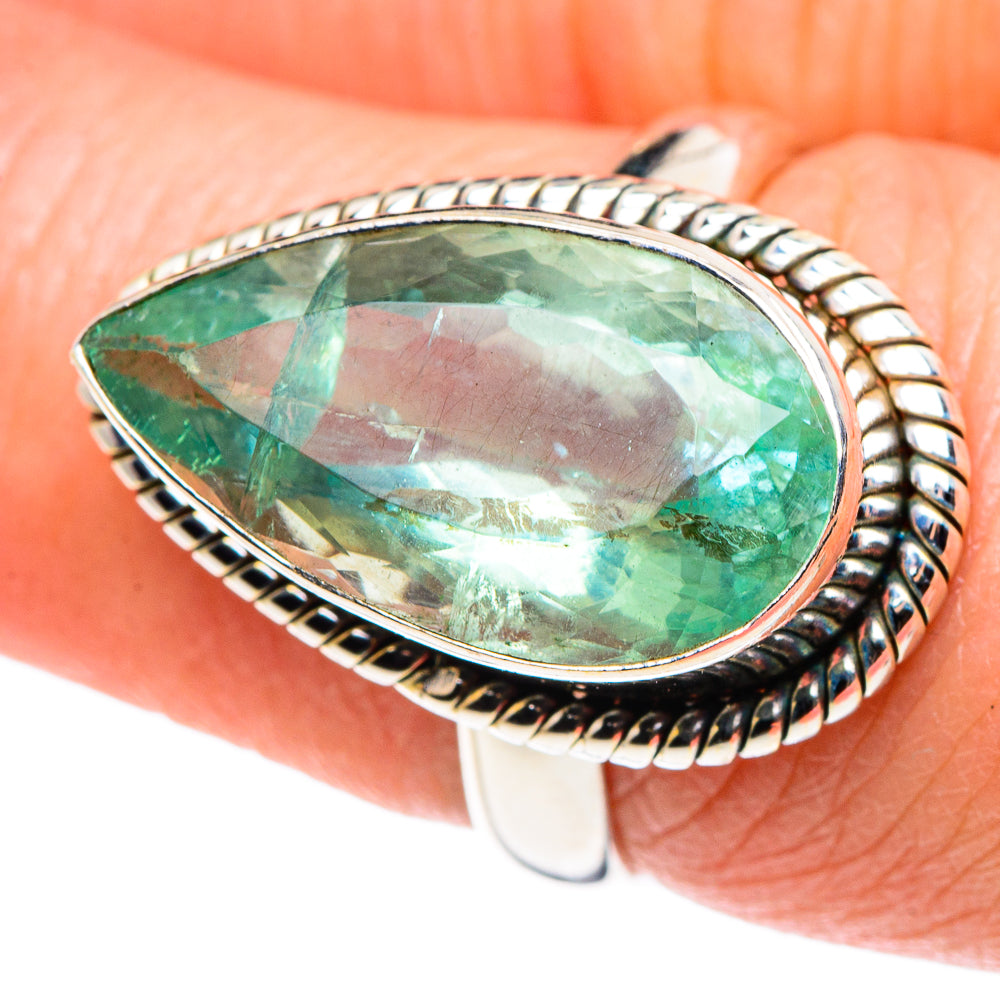 Green Fluorite Rings handcrafted by Ana Silver Co - RING89235