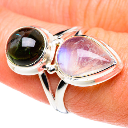 Rainbow Moonstone Rings handcrafted by Ana Silver Co - RING89236
