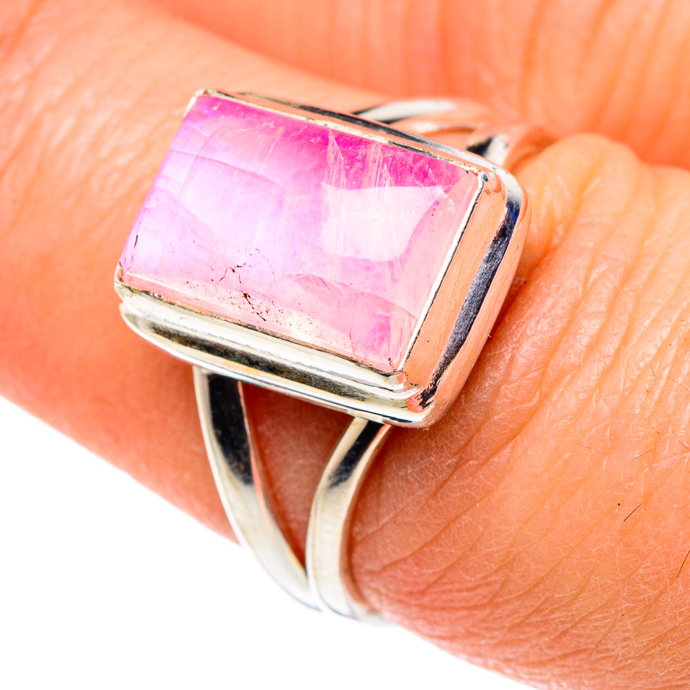 Pink Moonstone Rings handcrafted by Ana Silver Co - RING89242