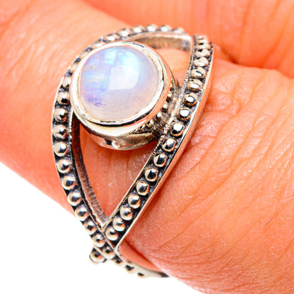 Rainbow Moonstone Rings handcrafted by Ana Silver Co - RING89247