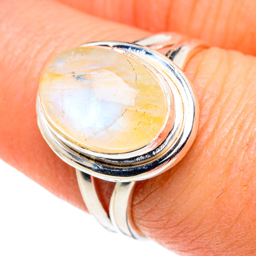 Yellow Moonstone Rings handcrafted by Ana Silver Co - RING89253