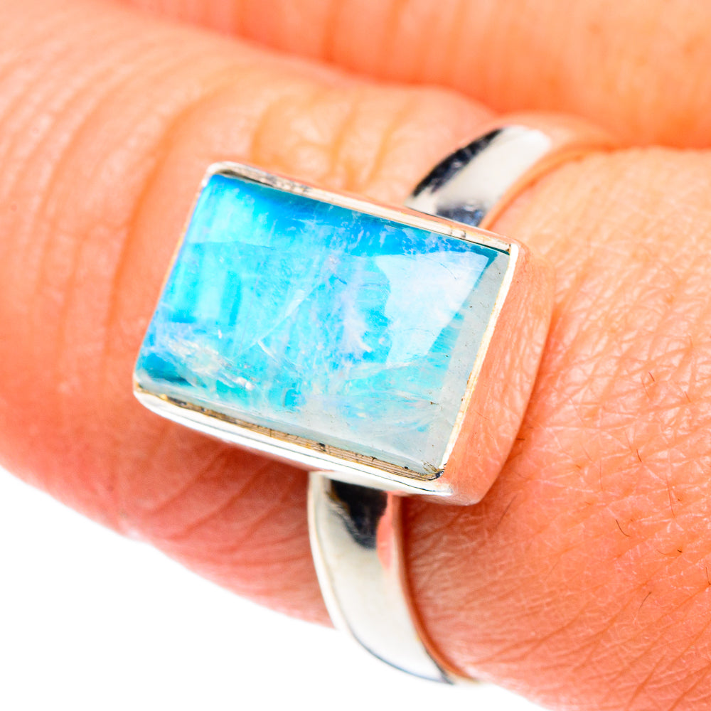 Rainbow Moonstone Rings handcrafted by Ana Silver Co - RING89261