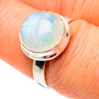 Rainbow Moonstone Rings handcrafted by Ana Silver Co - RING89263