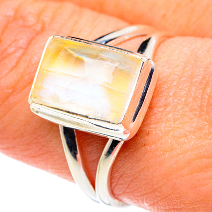Yellow Moonstone Rings handcrafted by Ana Silver Co - RING89272