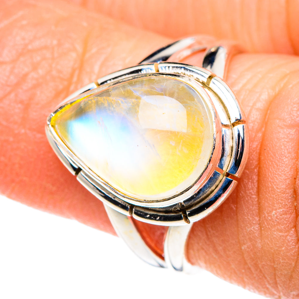 Yellow Moonstone Rings handcrafted by Ana Silver Co - RING89273