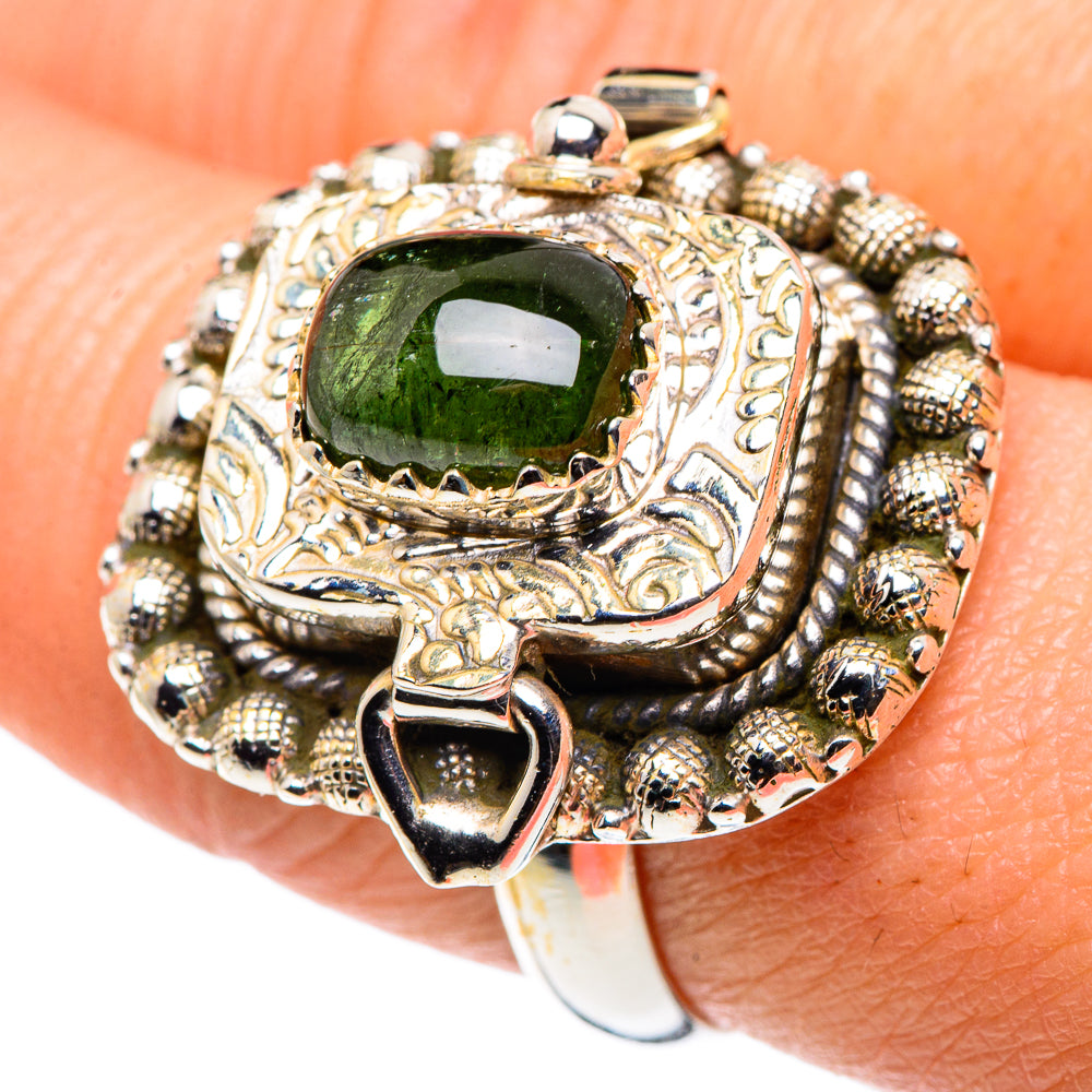 Green Tourmaline Rings handcrafted by Ana Silver Co - RING89303