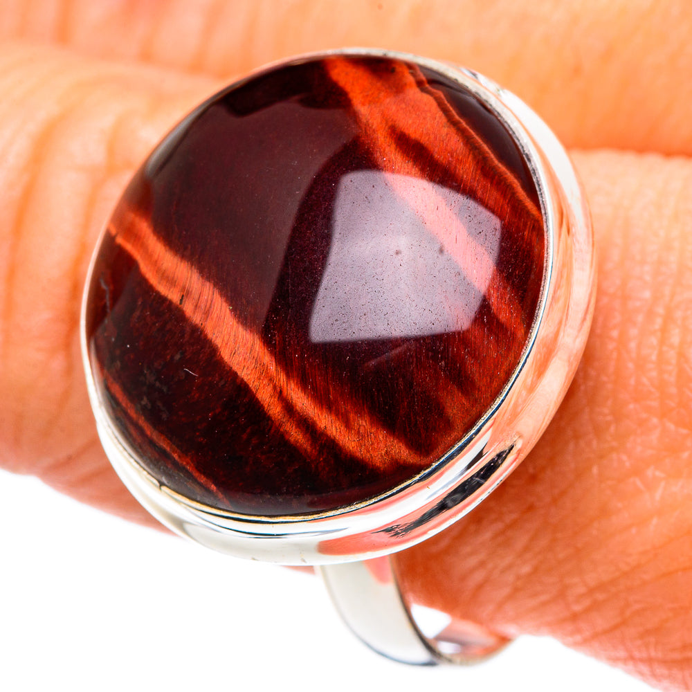 Red Tiger Eye Rings handcrafted by Ana Silver Co - RING89307