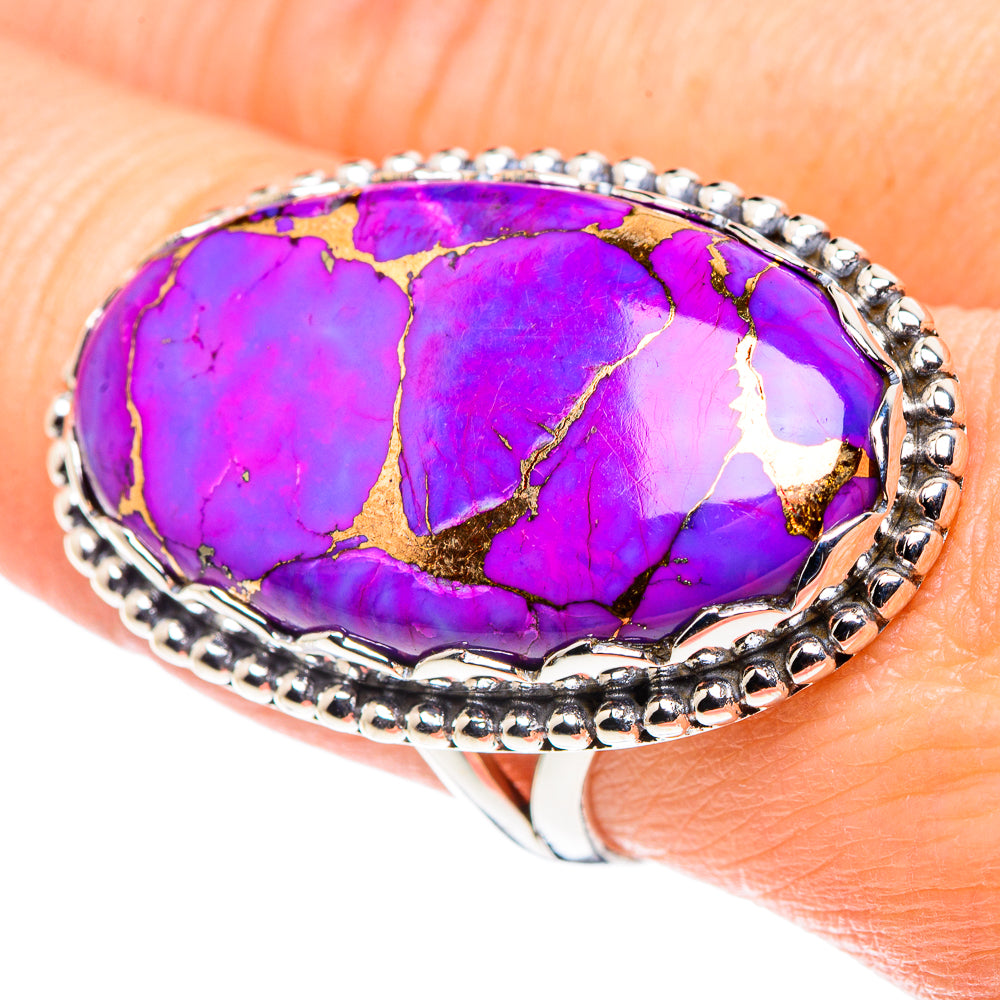 Purple Copper Composite Turquoise Rings handcrafted by Ana Silver Co - RING89314