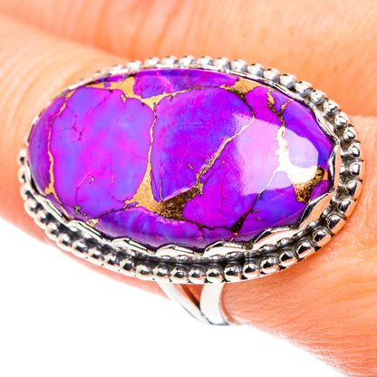 Purple Copper Composite Turquoise Rings handcrafted by Ana Silver Co - RING89314