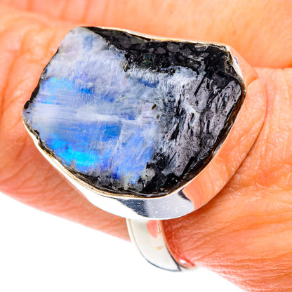 Rainbow Moonstone Rings handcrafted by Ana Silver Co - RING89321