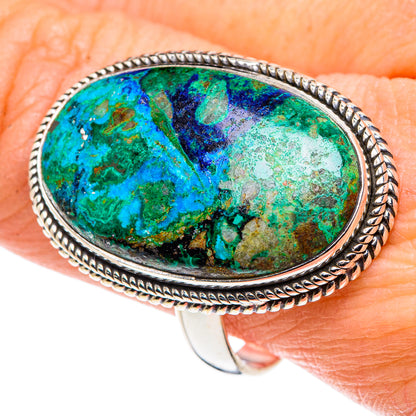 Azurite Malachite Rings handcrafted by Ana Silver Co - RING89327