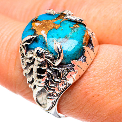 Blue Copper Composite Turquoise Rings handcrafted by Ana Silver Co - RING89331