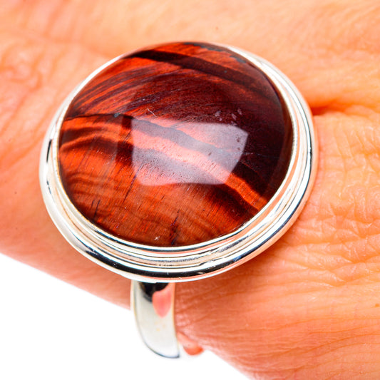 Red Tiger Eye Rings handcrafted by Ana Silver Co - RING89338