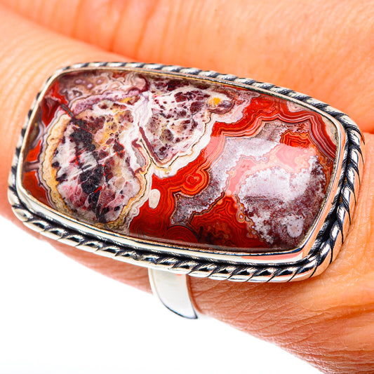 Crazy Lace Agate Rings handcrafted by Ana Silver Co - RING89339