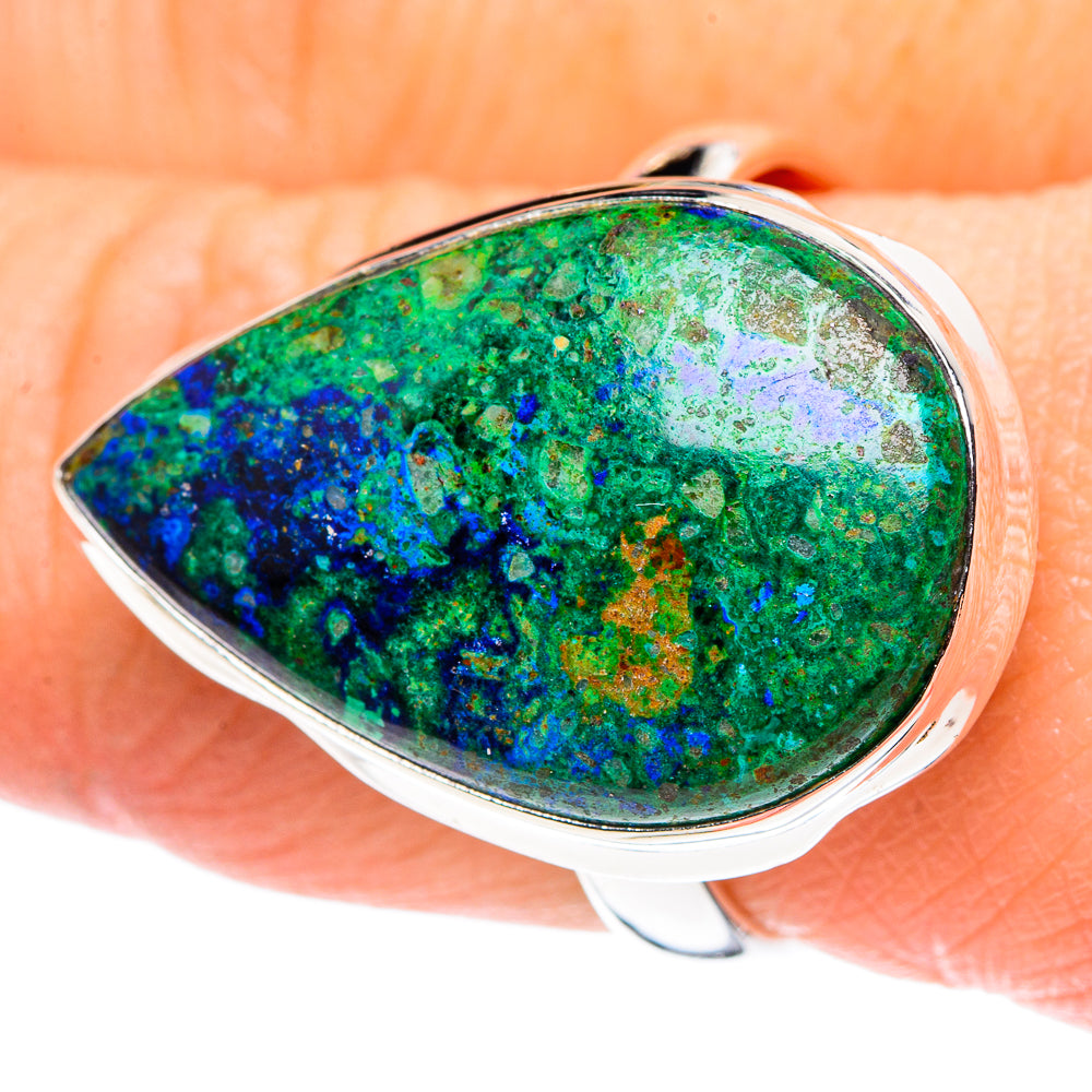Azurite Malachite Rings handcrafted by Ana Silver Co - RING89354