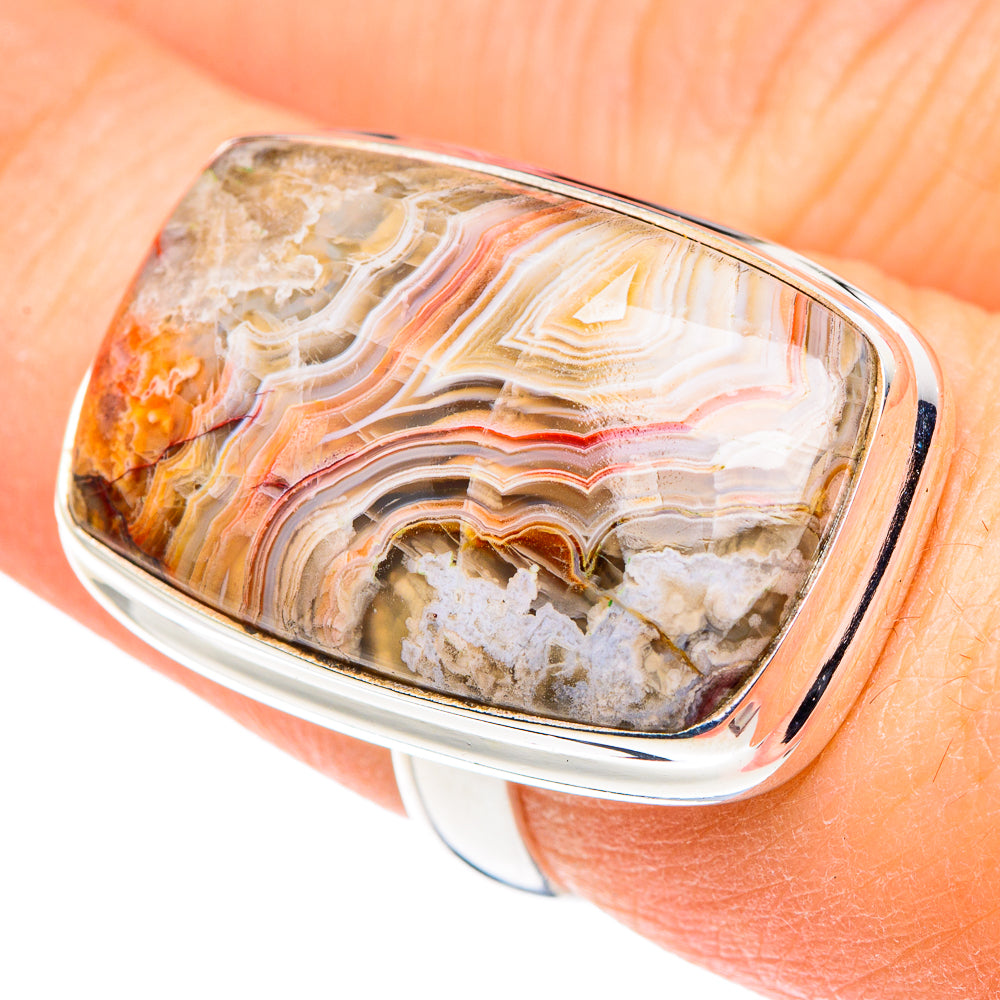 Laguna Lace Agate Rings handcrafted by Ana Silver Co - RING89385