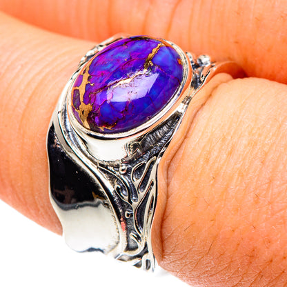 Purple Copper Composite Turquoise Rings handcrafted by Ana Silver Co - RING89396