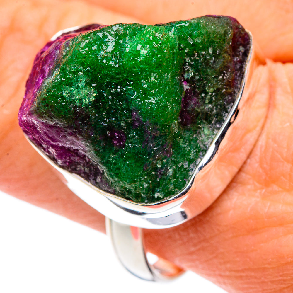 Ruby Zoisite Rings handcrafted by Ana Silver Co - RING89404