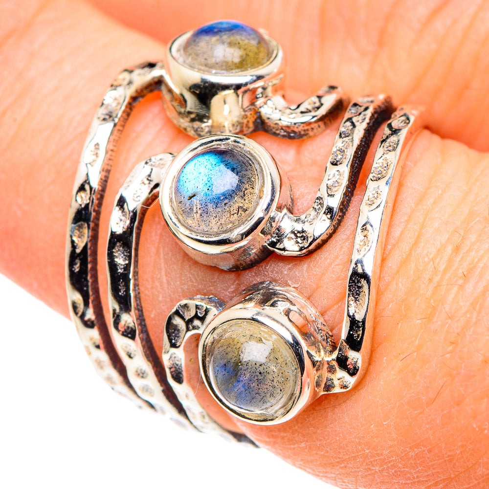 Rainbow Moonstone Rings handcrafted by Ana Silver Co - RING89412