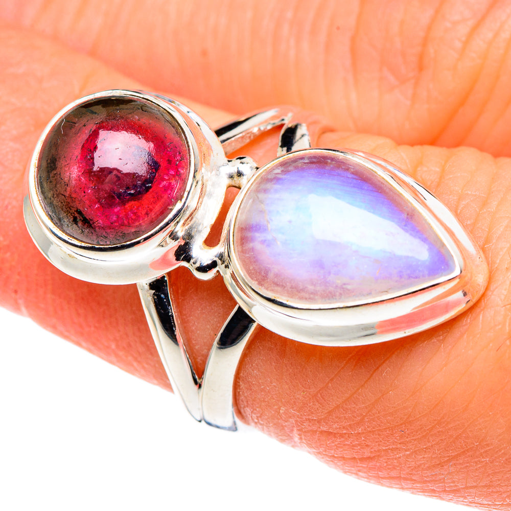 Rainbow Moonstone Rings handcrafted by Ana Silver Co - RING89438