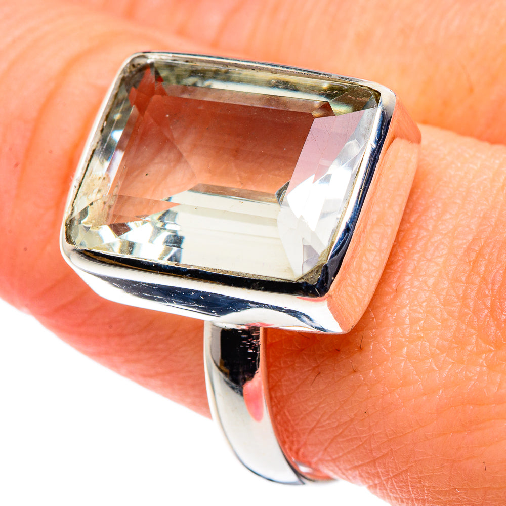 Green Amethyst Rings handcrafted by Ana Silver Co - RING89451