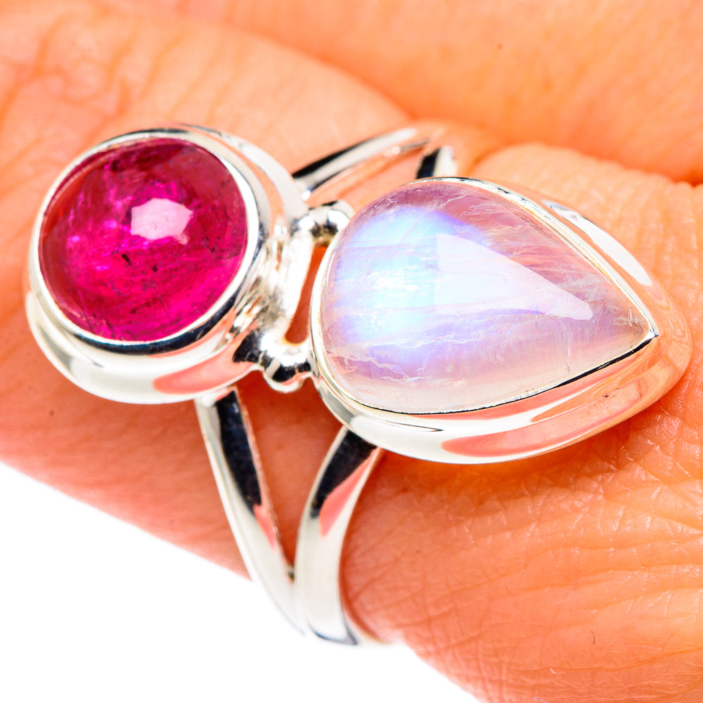 Rainbow Moonstone Rings handcrafted by Ana Silver Co - RING89462