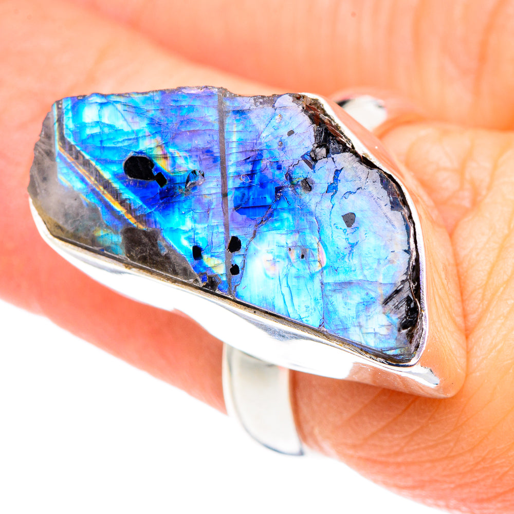Rainbow Moonstone Rings handcrafted by Ana Silver Co - RING89470