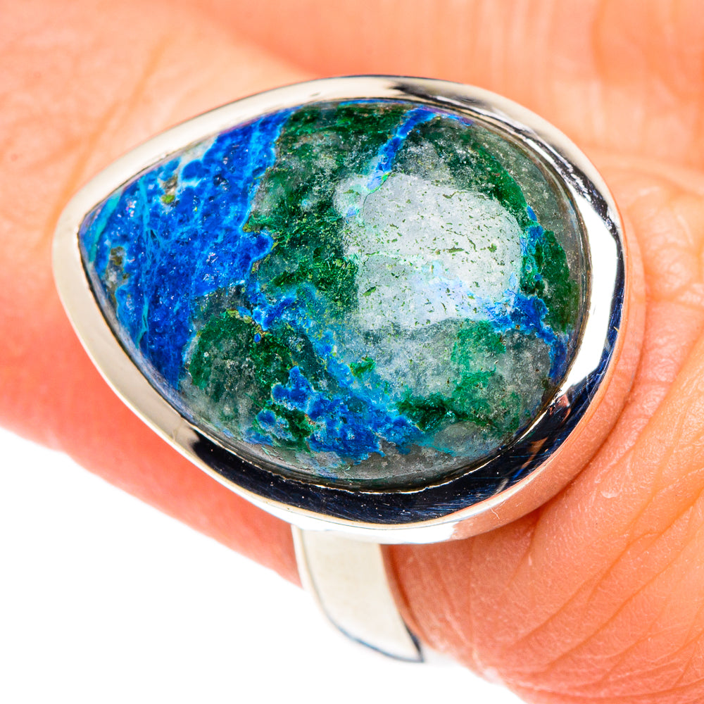 Azurite Malachite Rings handcrafted by Ana Silver Co - RING89471