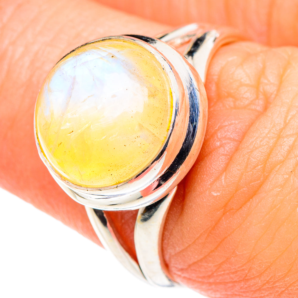 Yellow Moonstone Rings handcrafted by Ana Silver Co - RING89475