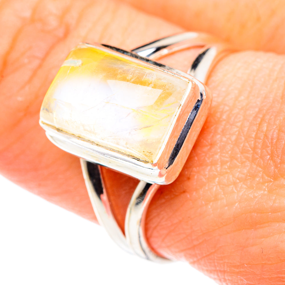 Yellow Moonstone Rings handcrafted by Ana Silver Co - RING89477