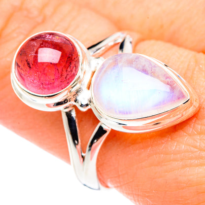 Rainbow Moonstone Rings handcrafted by Ana Silver Co - RING89495