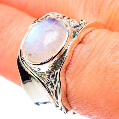 Rainbow Moonstone Rings handcrafted by Ana Silver Co - RING89501