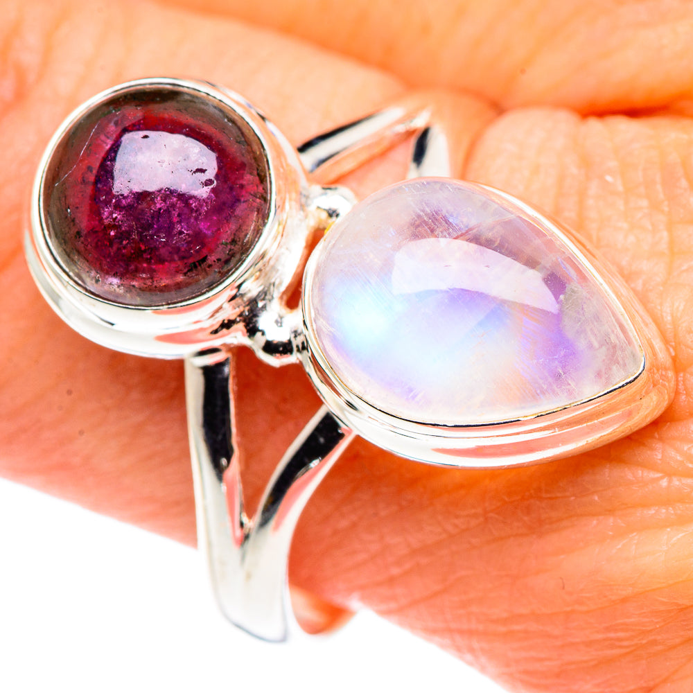 Rainbow Moonstone Rings handcrafted by Ana Silver Co - RING89503