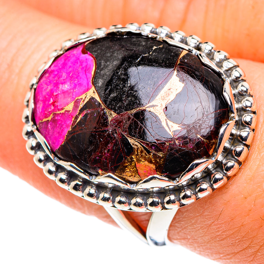 Purple Copper Composite Turquoise Rings handcrafted by Ana Silver Co - RING89504